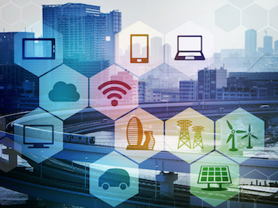 smart city and internet of things, renewable energy, environment concept image, smart grid, abstract background visual